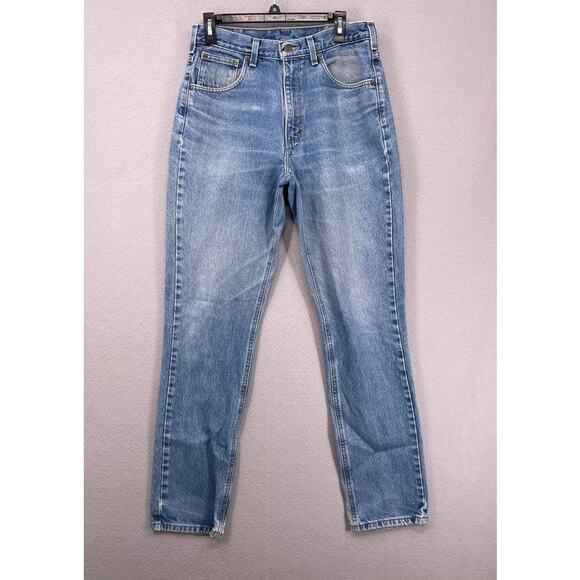 Carhartt Jeans Men 33x32 Blue Traditional Fit B18-DST Heavyweight Denim Workwear - Picture 1 of 16